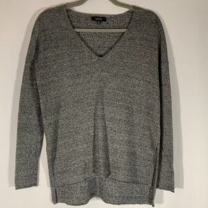 Babaton Dark Grey Long Sleeve Shirt with Side Slits